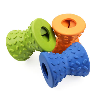 Dog Chewing Treat Toy Wholesale Dumbbell Treat Dispensing Dog Chew Toy